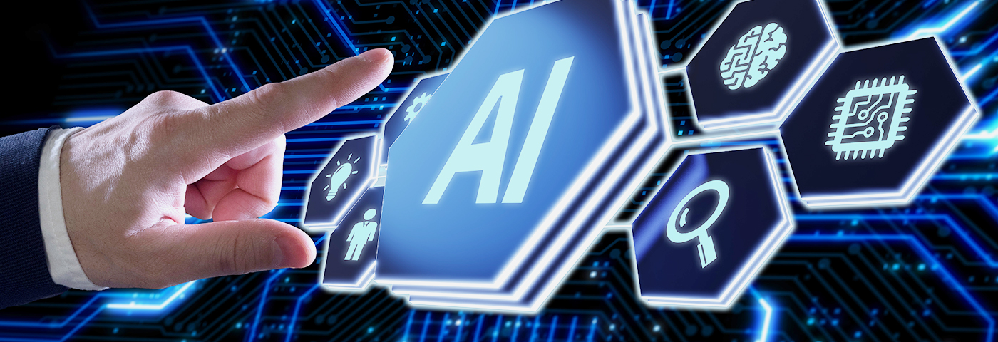 AI 기술 개념 — 기계학습, 데이터 분석, 반도체 연산